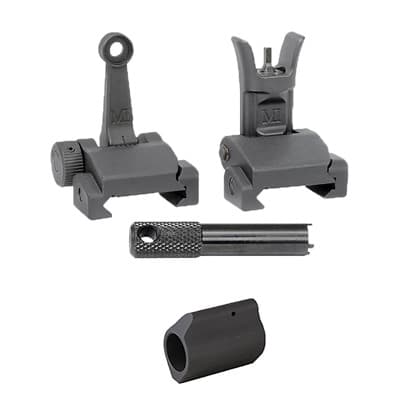 Ar-15 .750 Gas Block W/ Flip-Up Combat Sights - .750 Gas Block W/ Ar-15 Flip-Up Combat Sights