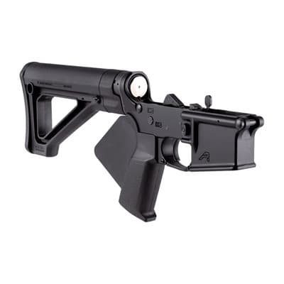 Ar-15 Featureless Lower Receiver Complete W/ Fixed Stock - Featureless Comp Lower W/Magpul Fixed Car Stock For Ar15 Blk